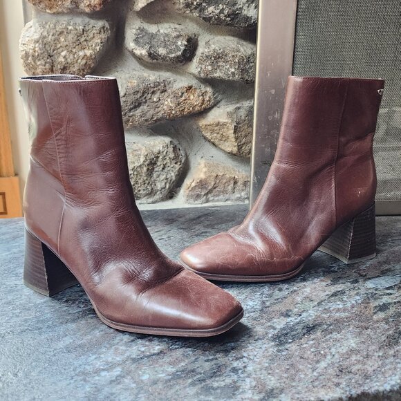 Calvin Klein Broma Brown Mid Calf Boot Size 7M - Picture 1 of 16